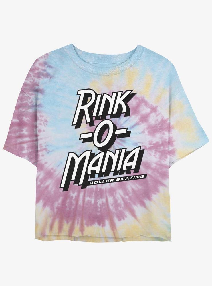 Stranger Things Rink Logo Tie-Dye Womens Crop T-Shirt