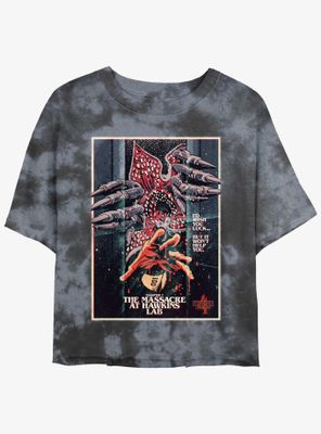 Stranger Things X Butcher Billy The Massacre At Hawkins Lab Tie-Dye Womens Crop T-Shirt