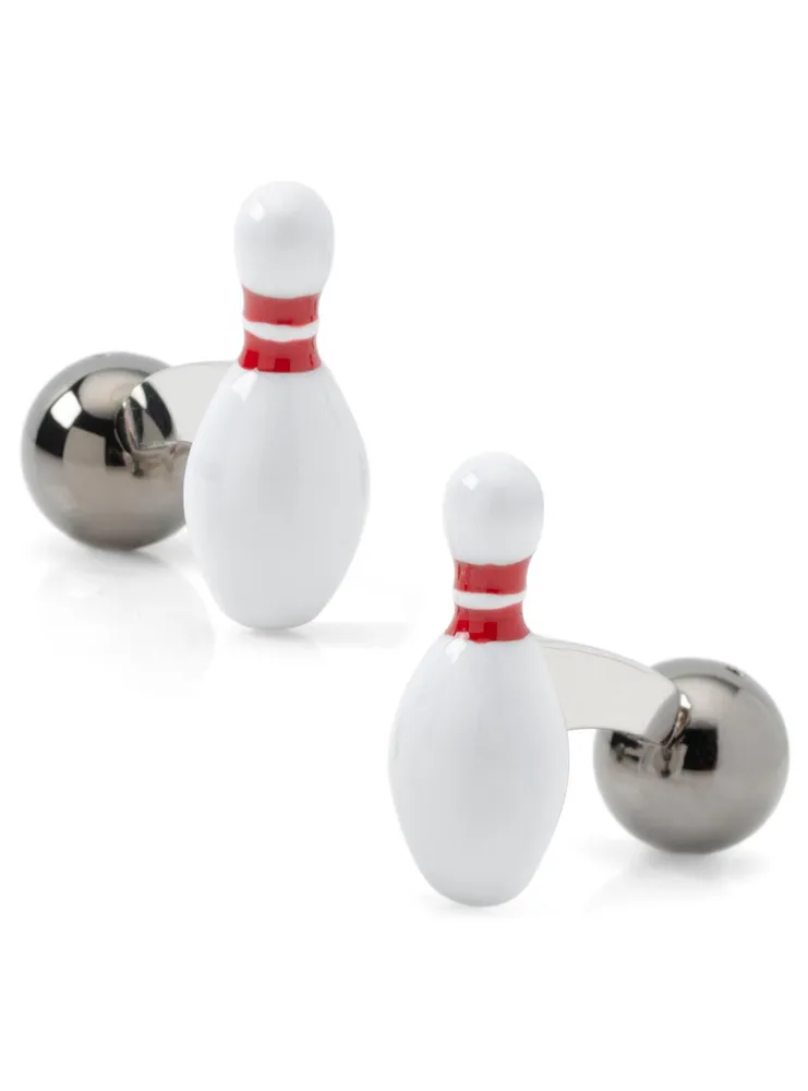 3D Bowling Pin & Ball Cufflinks