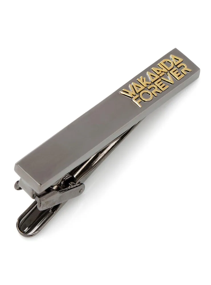 Marvel Black Panther Wakanda Forever Gunmetal Gold Tie Bar