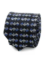 DC Comics Batman Blue Blocked Black Men's Tie