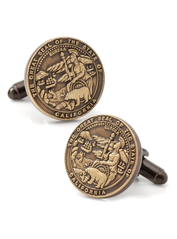 California Seal Embossed Cufflink