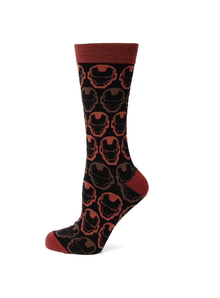 Marvel Iron Man Helmet Red Ombre Men's Socks