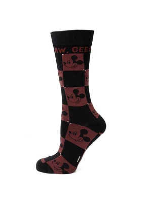 Disney Mickey Mouse Aw Gee Black & Red Socks