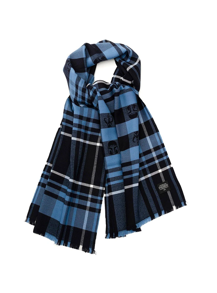 Star Wars The Mandalorian Blue Tartan Scarf