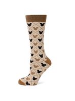 Disney Mickey Mouse Silhouette Diamond Tan Socks