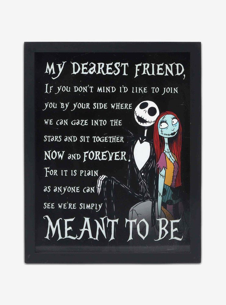 Disney The Nightmare Before Christmas My Dearest Friend Framed Printed Glass Wall Decor