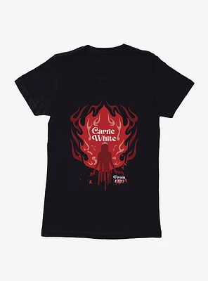 Carrie 1976 Prom Flames Womens T-Shirt