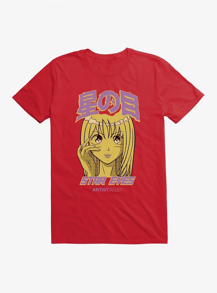 Artist Alley Anime Girl Star Eyes T-Shirt