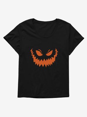 Halloween Grim Jack-O'-Lantern Face Womens T-Shirt Plus