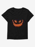 Halloween Grim Jack-O'-Lantern Face Womens T-Shirt Plus