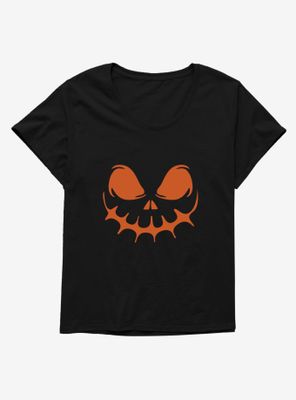 Halloween Haunting Jack-O'-Lantern Face Womens T-Shirt Plus
