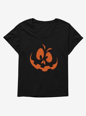 Halloween Loopy Jack-O'-Lantern Face Womens T-Shirt Plus
