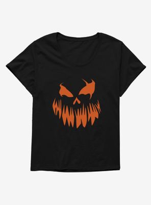 Halloween Monstrous Jack-O'-Lantern Face Womens T-Shirt Plus