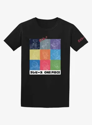 One Piece Chibi Straw Hats Panel T-Shirt