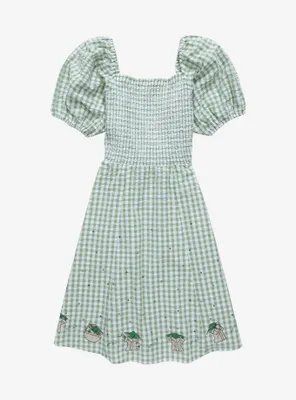 Star Wars The Mandalorian Grogu Gingham Smock Dress - BoxLunch Exclusive