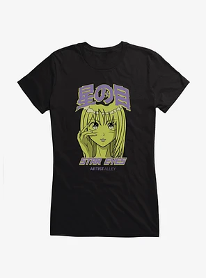 Artist Alley Anime Girl Star Eyes Girls T-Shirt