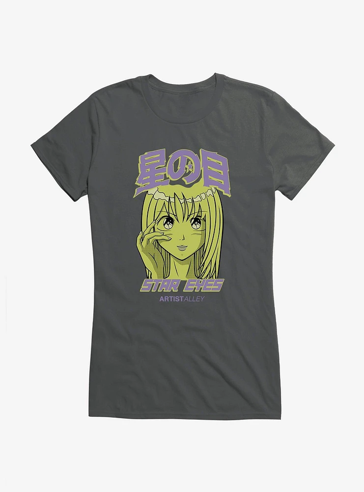 Artist Alley Anime Girl Star Eyes Girls T-Shirt