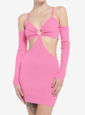 Bubblegum Pink Cutout Bodycon Dress