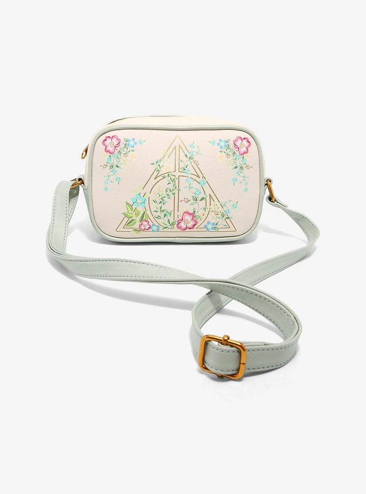 Loungefly Harry Potter Deathly Hallows Floral Crossbody Bag
