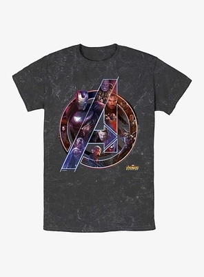 Marvel Avengers Hero Logo Mineral Wash T-Shirt
