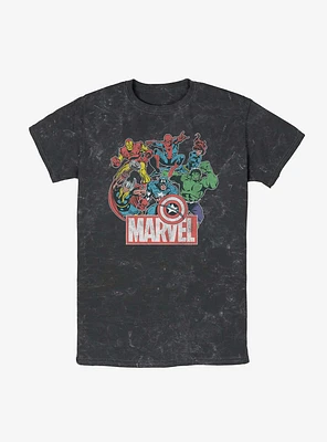 Marvel Avengers Heroes of Today Mineral Wash T-Shirt