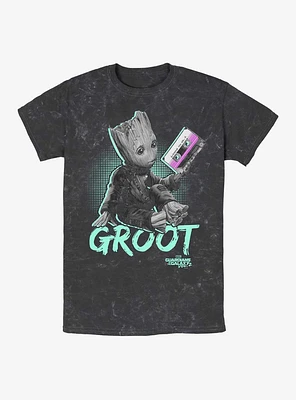 Marvel Guardians of the Galaxy Neon Baby Groot Mineral Wash T-Shirt