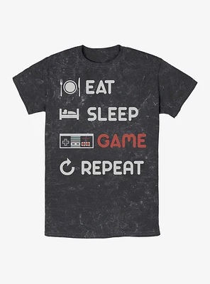 Nintendo Eat, Sleep, Game, Repeat Mineral Wash T-Shirt