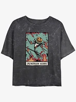 Disney The Nightmare Before Christmas Jack Pumpkin King Card Mineral Wash Girls Crop T-Shirt