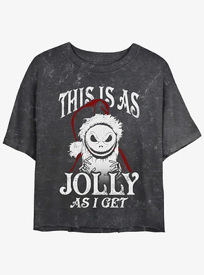 Disney The Nightmare Before Christmas Jolly Santa Jack Mineral Wash Girls Crop T-Shirt