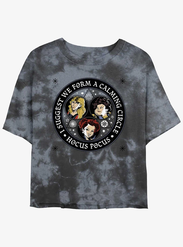 Disney Hocus Pocus Sanderson Sisters Calming Circle Tie-Dye Girls Crop T-Shirt