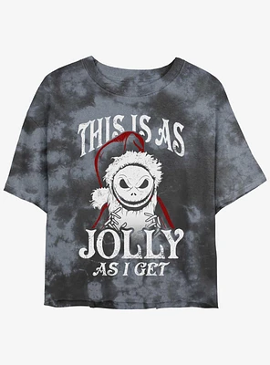 Disney The Nightmare Before Christmas Jolly Santa Jack Tie-Dye Girls Crop T-Shirt