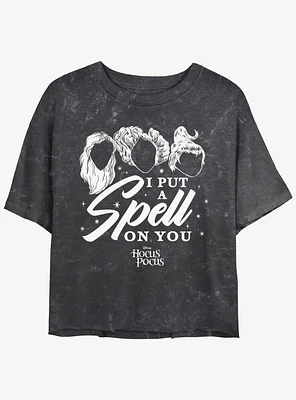 Disney Hocus Pocus Sanderson Sisters I Put A Spell On You Mineral Wash Girls Crop T-Shirt