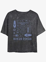 Disney Hocus Pocus Transformation Spell Lyrics Mineral Wash Girls Crop T-Shirt