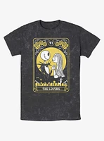 The Nightmare Before Christmas Jack & Sally Lovers Tarot Card Mineral Wash T-Shirt