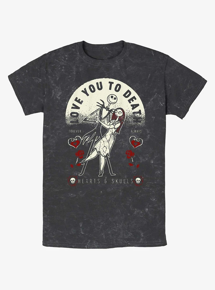 The Nightmare Before Christmas Jack & Sally Love You To Death Mineral Wash T-Shirt