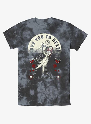 The Nightmare Before Christmas Jack & Sally Love You To Death Tie-Dye T-Shirt