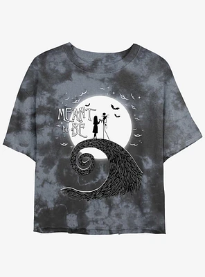 Disney The Nightmare Before Christmas Jack and Sally Meant To Be Tie-Dye Girls Crop T-Shirt