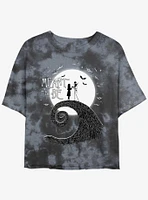 Disney The Nightmare Before Christmas Jack and Sally Meant To Be Tie-Dye Girls Crop T-Shirt