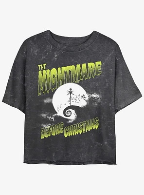 Disney The Nightmare Before Christmas Moonlit Jack Skellington Mineral Wash Girls Crop T-Shirt