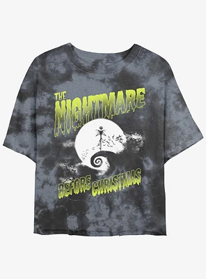 Disney The Nightmare Before Christmas Moonlit Jack Skellington Tie-Dye Girls Crop T-Shirt