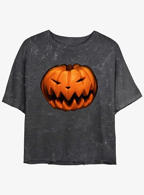 Disney The Nightmare Before Christmas Pumpkin King Mineral Wash Girls Crop T-Shirt