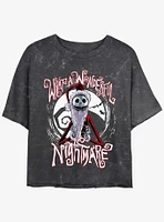 Disney The Nightmare Before Christmas Santa Jack Wonderful Mineral Wash Girls Crop T-Shirt