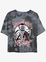 Disney The Nightmare Before Christmas Santa Jack Wonderful Tie-Dye Girls Crop T-Shirt