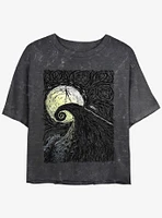 Disney The Nightmare Before Christmas Jack On Spiral Hill Mineral Wash Girls Crop T-Shirt