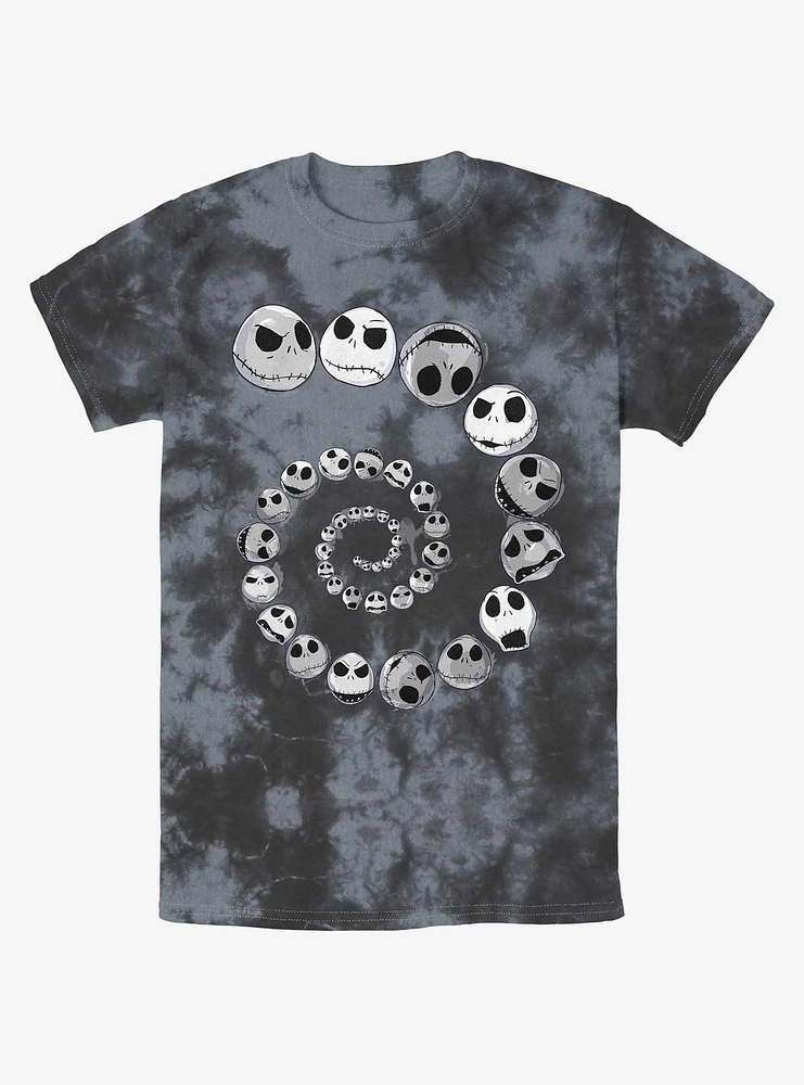 Disney The Nightmare Before Christmas Jack Emotions Spiraling Tie-Dye T-Shirt