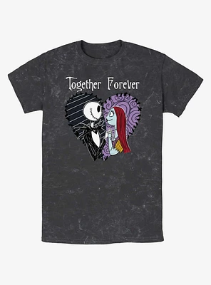 Disney The Nightmare Before Christmas Jack and Sally Together Forever Mineral Wash T-Shirt