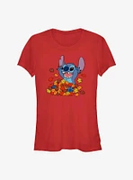 Disney Lilo & Stitch Leaf Pile Girls T-Shirt