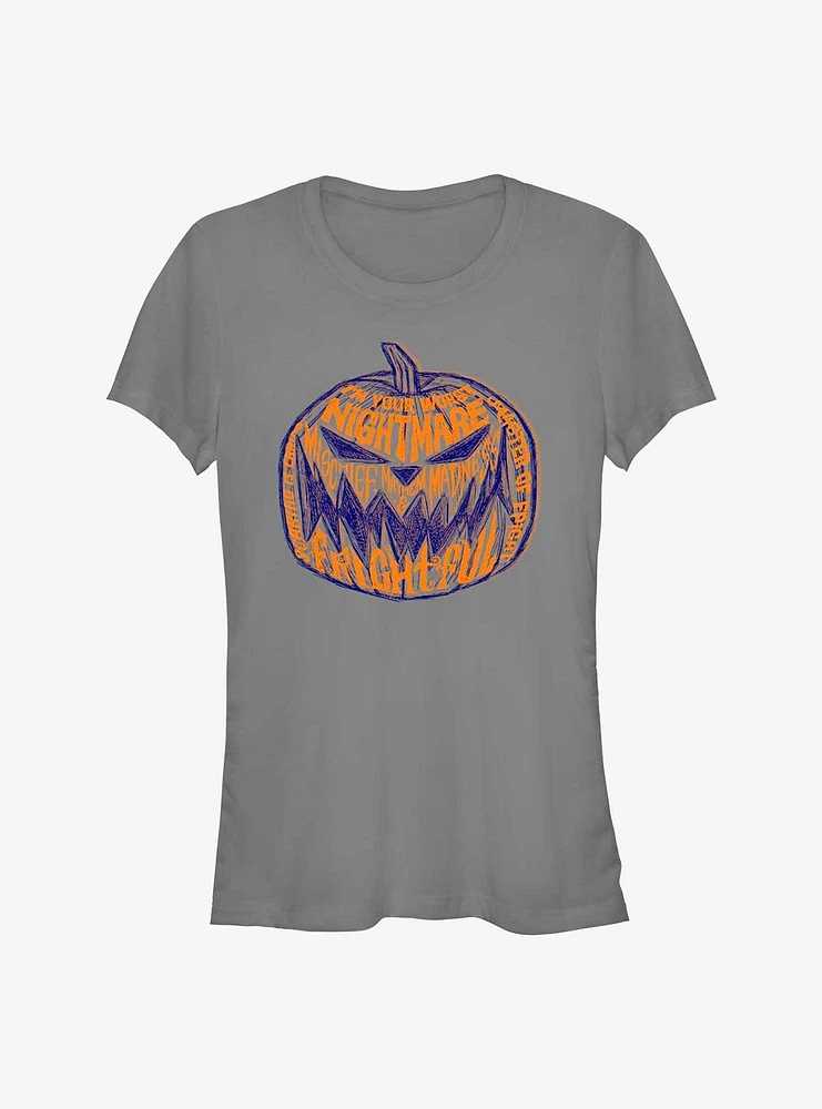 Disney The Nightmare Before Christmas Pumpkin Lettering Girls T-Shirt