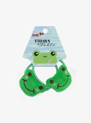 Green Frog Plush Hair Tie Set
